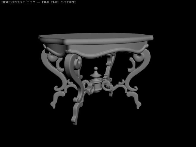 antiquarian table 3D Model .c4d .max .obj .3ds .fbx .stl .blend 