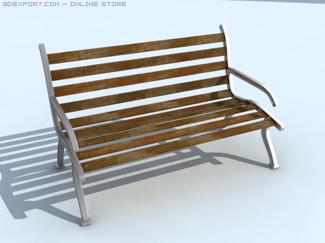 park bench 3D Model .c4d .max .obj .3ds .fbx .stl .blend 
