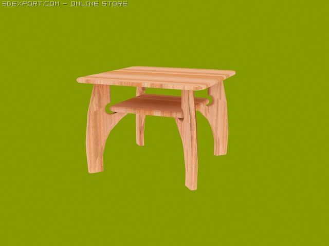 wood table Model 3D .c4d .max .obj .3ds .fbx .stl .blend 