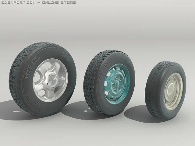 wheels 3D Model .c4d .max .obj .3ds .fbx .stl .blend 