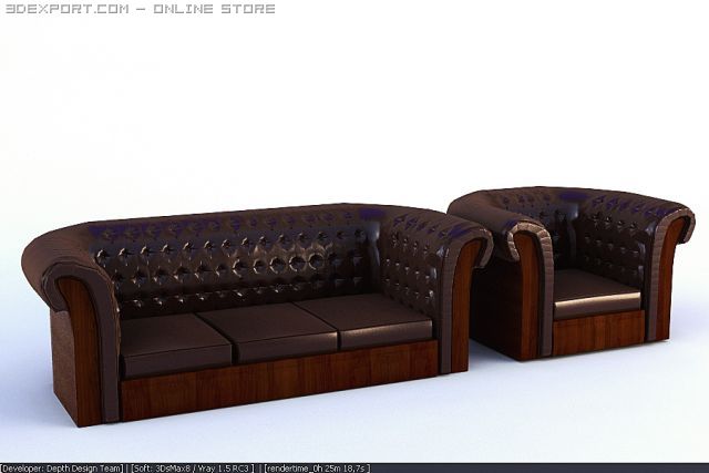 armchair sofa k1 arredo 3D 模型 .c4d .max .obj .3ds .fbx .stl .blend