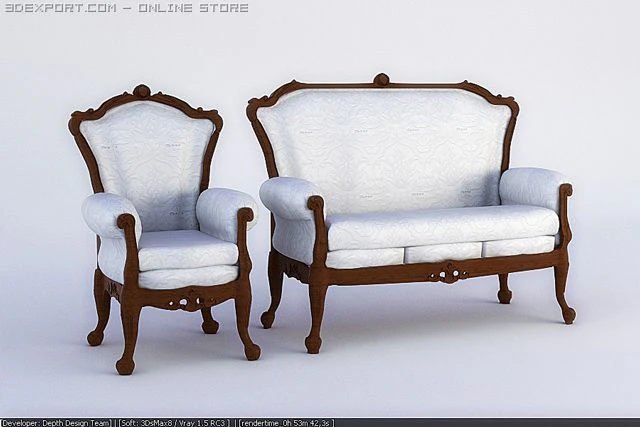 chair sofa arredo 3D Model .c4d .max .obj .3ds .fbx .stl .blend