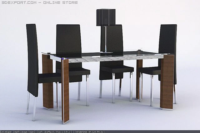 table chairs pack1 3D Model .c4d .max .obj .3ds .fbx .stl .blend 