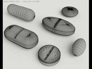 6 pills 3D Model