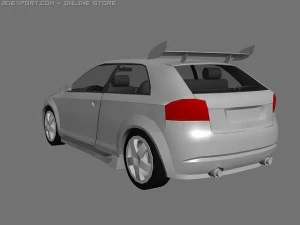 アウディ A3 ローポリ化 3Dモデル
