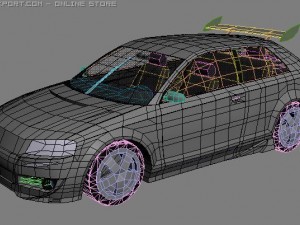 audi a3 turning lowpoly 3D 모델