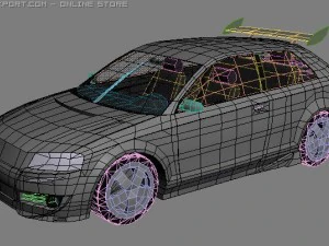 アウディ A3 ローポリ化 3Dモデル