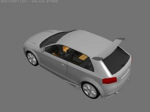 アウディ A3 ローポリ化 3Dモデル