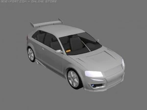 アウディ A3 ローポリ化 3Dモデル