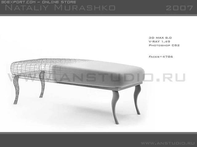 pouff 2 3D Model .c4d .max .obj .3ds .fbx .stl .blend