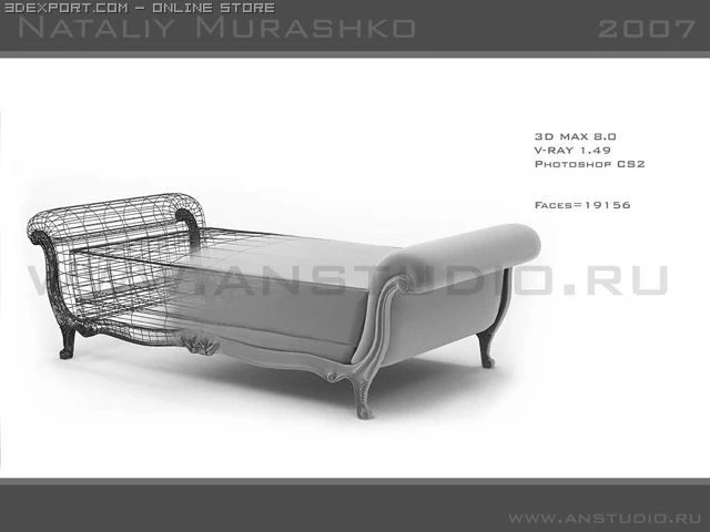 pouff 1237 3D Model .c4d .max .obj .3ds .fbx .stl .blend