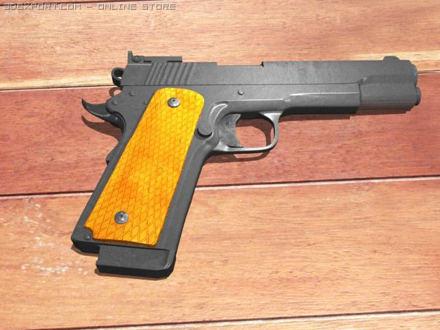 smith and wesson 1911 pistol 3D Model .c4d .max .obj .3ds .fbx .stl .blend
