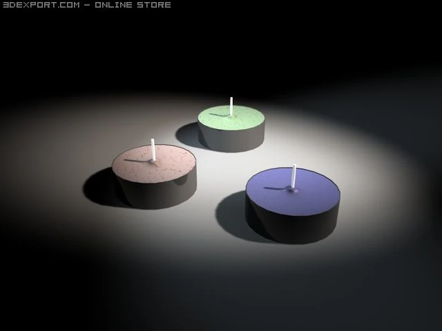 tea lights 3D Model .c4d .max .obj .3ds .fbx .stl .blend
