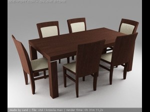 table and chairs Modelo 3D