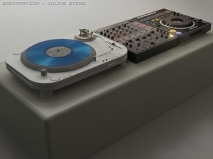 vinyl  cd turntable  mixer 3D-Modell