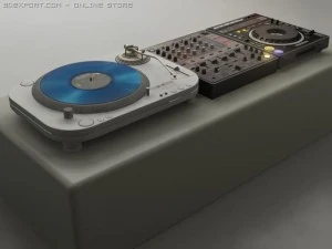 vinyl  cd turntable  mixer 3D Model