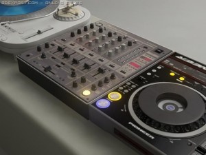 vinyl  cd turntable  mixer 3D-Modell