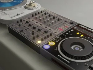 vinyl  cd turntable  mixer 3D Model