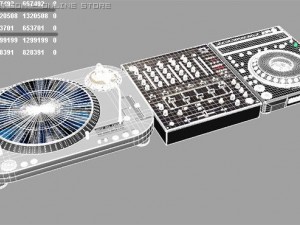 vinyl  cd turntable  mixer 3D-Modell