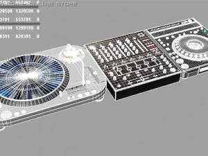 vinyl  cd turntable  mixer 3D Model