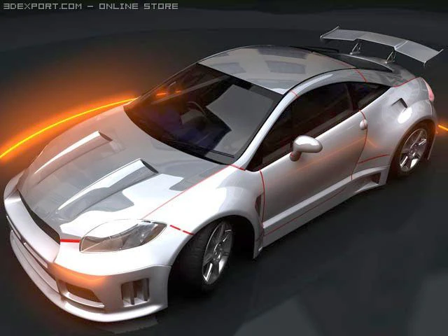 mitsubishi eclipse 3D Model .c4d .max .obj .3ds .fbx .stl .blend 