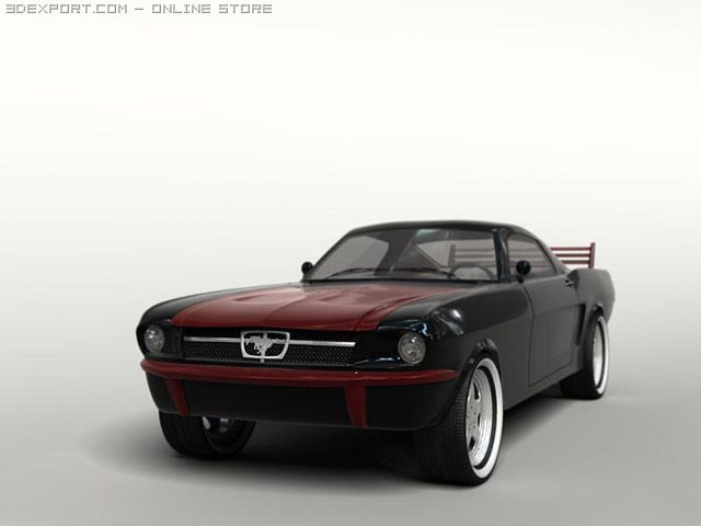 mustang gt Modello 3D .c4d .max .obj .3ds .fbx .stl .blend 