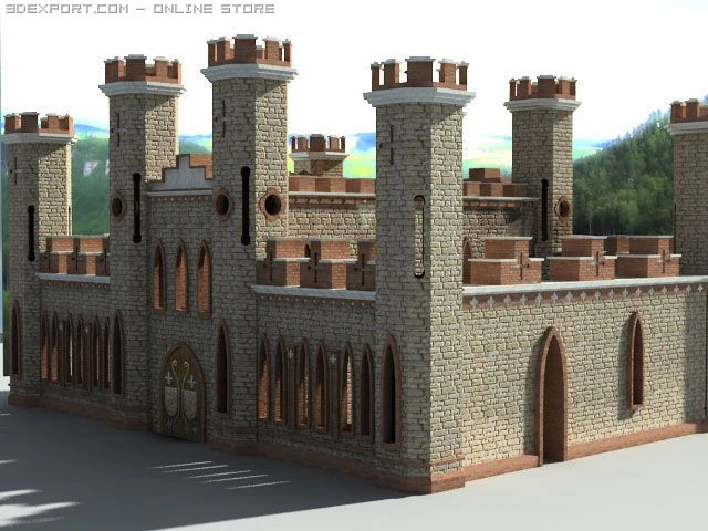 castle 3D Model .c4d .max .obj .3ds .fbx .stl .blend 