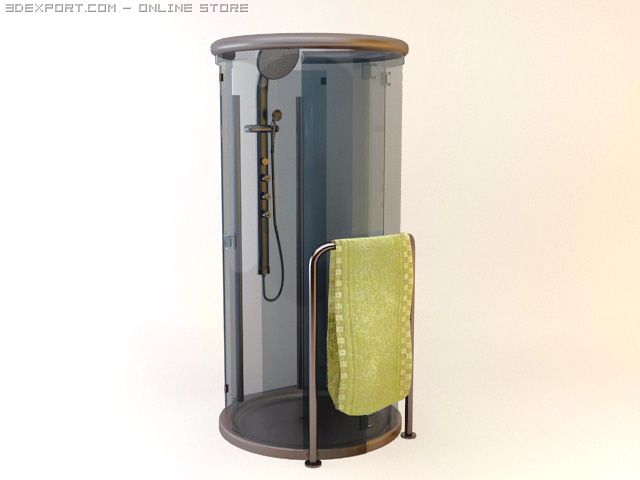 shower booth 3D 模型 .c4d .max .obj .3ds .fbx .stl .blend 