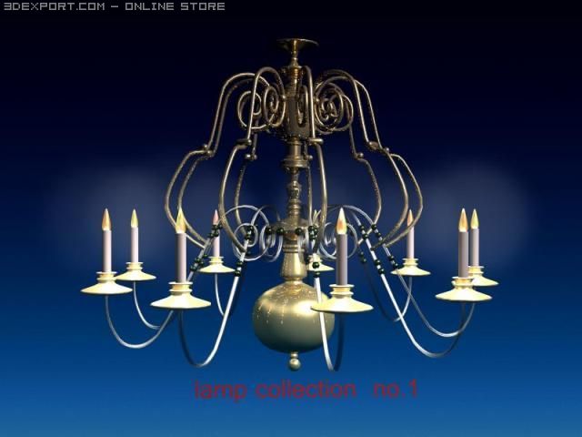 chandelier 1 3D मॉडल .c4d .max .obj .3ds .fbx .stl .blend 