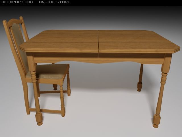 chair and table 3Dモデル .c4d .max .obj .3ds .fbx .stl .blend 