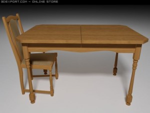 chair and table 3D Model