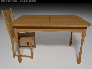 sedia e tavolo Modello 3D