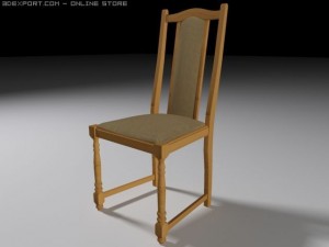 chair and table 3Dモデル