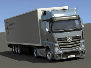 2012 mercedes benz actros with trailer 3D Model