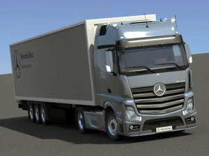 2012 Mercedes Benz Actros mit Anh&auml;nger 3D Modell