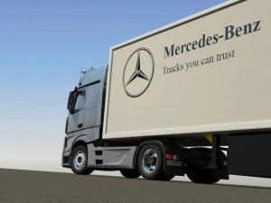 2012 mercedes benz actros with trailer 3D Model