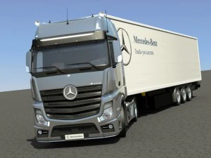 2012 mercedes benz actros with trailer 3D Model