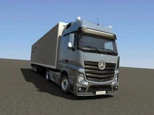 2012 mercedes benz actros with trailer 3D Model
