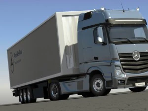 2012 mercedes benz actros with trailer 3D Model