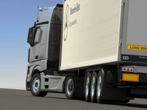 2012 mercedes benz actros with trailer 3D Model