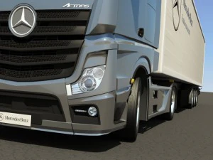 2012 mercedes benz actros with trailer 3D Model