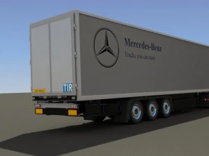 2012 mercedes benz actros with trailer 3D Model