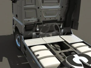 2012 mercedes benz actros with trailer 3D Model
