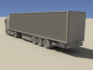 2012 mercedes benz actros with trailer 3D Model