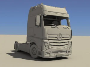 2012 mercedes benz actros with trailer 3D Model