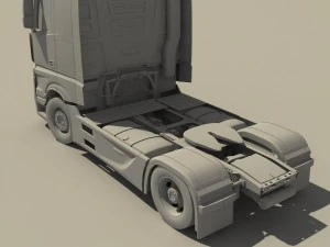 2012 mercedes benz actros with trailer 3D Model