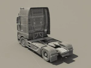 2012 mercedes benz actros with trailer 3D Model