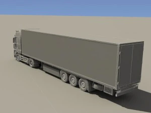 2012 mercedes benz actros with trailer 3D Model