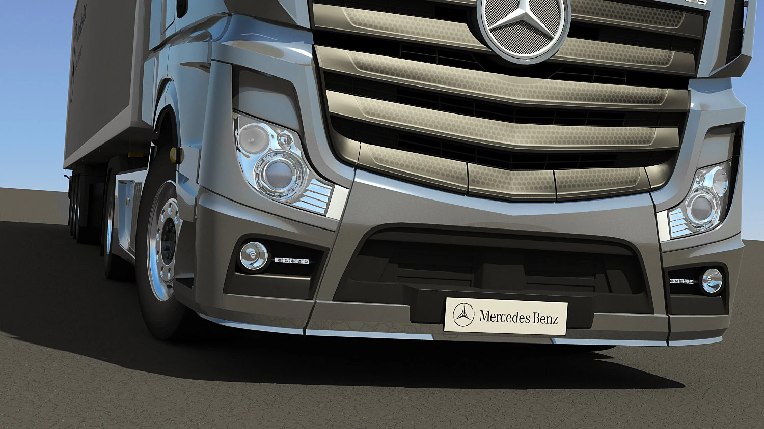 2012 mercedesbenz actros with trailer 3D Model .c4d .max .obj .3ds .fbx .stl .blend