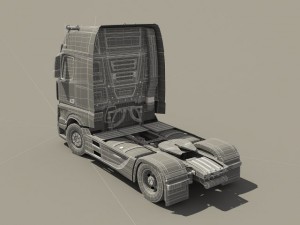 2012 mercedesbenz actros with trailer Model 3D